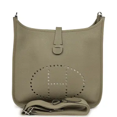 HERMÈS Pre-owned Hermes Evelyne III GM Sauge Clemence Palladium Hardware | Thumbnail 1