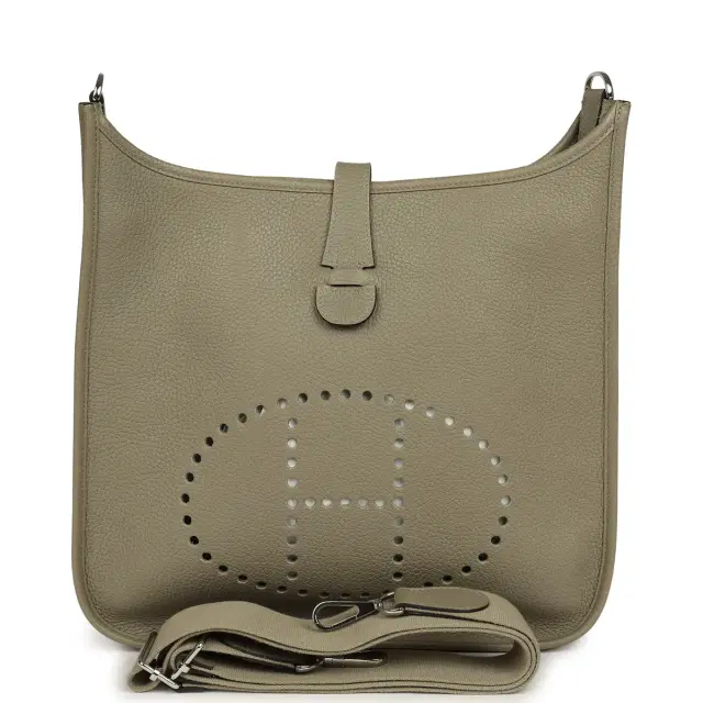 HERMÈS Pre-owned Hermes Evelyne III GM Sauge Clemence Palladium Hardware