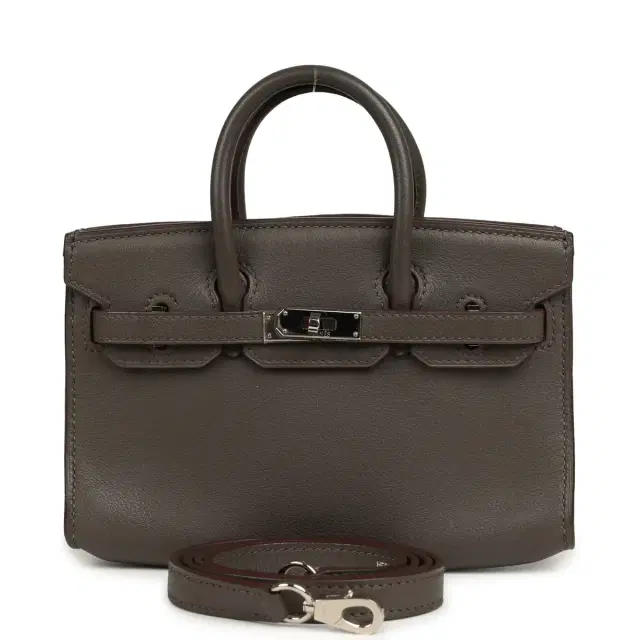 HERMÈS Pre-owned Hermes Micro Birkin 15 Etain Swift Palladium Hardware