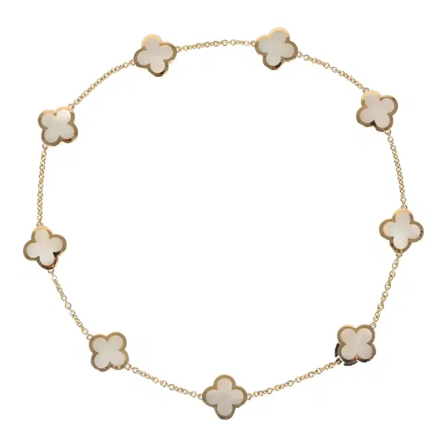 Van Cleef & Arpels Pre-owned Van Cleef & Arpels Pure Alhambra 9 Motif Necklace Mother of Pearl 18K Yellow Gold