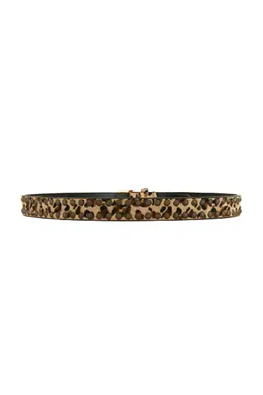 R13 Slim Logo Belt with Brass Dome Studs | Thumbnail 2