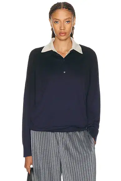Acne Studios Koyat Silk Wool Polo Sweater