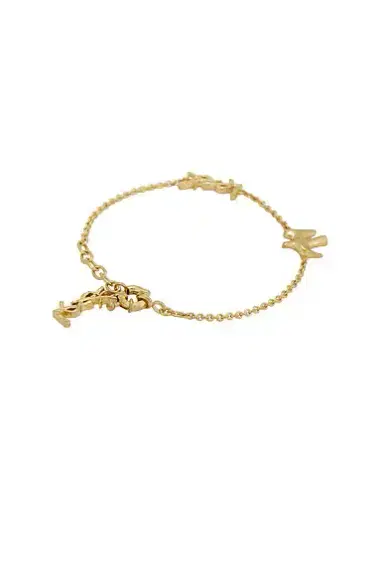 Saint Laurent Thin YSL & Dove Bracelet | Thumbnail 4