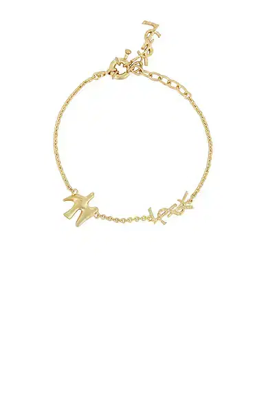 Saint Laurent Thin YSL & Dove Bracelet