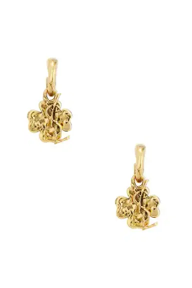 Saint Laurent YSL & Lucky Charm Hoop Earrings | Thumbnail 3