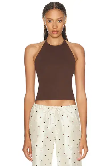 DONNI. The Baby Rib Halter Top