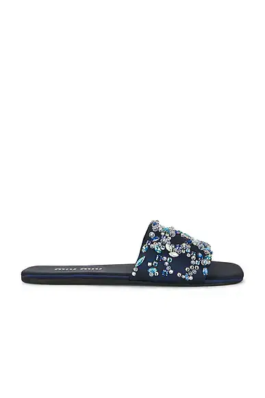 Miu Miu Ciabatte Tessuto Ricamo Slide