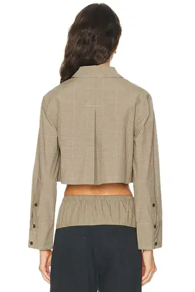 Matthew Bruch Cropped Oversized Button Down Top | Thumbnail 3