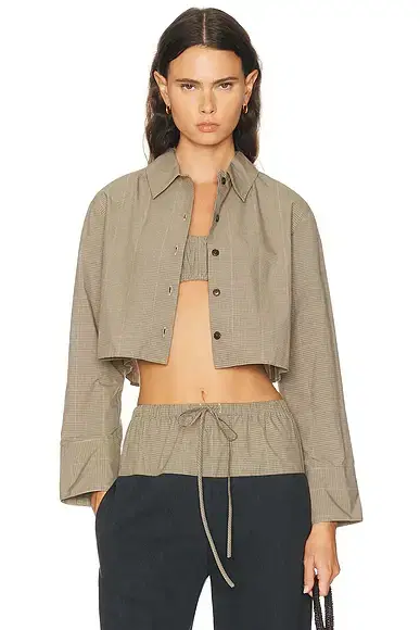 Matthew Bruch Cropped Oversized Button Down Top