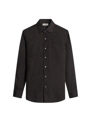 Bugatchi Men's Alvin Woven Shaped Cotton Shirt - Black - Size XXL | Thumbnail 1