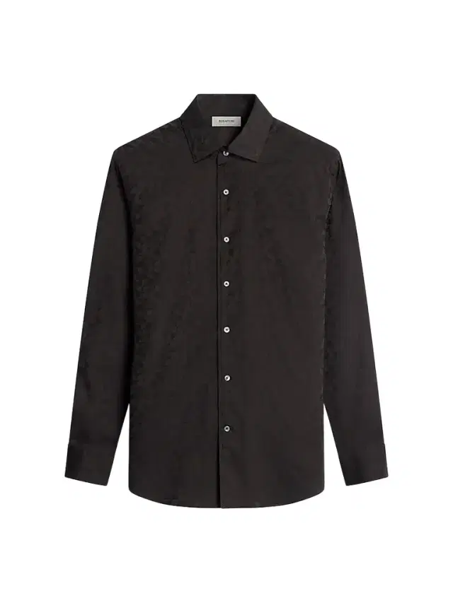 Bugatchi Men's Alvin Woven Shaped Cotton Shirt - Black - Size XXL