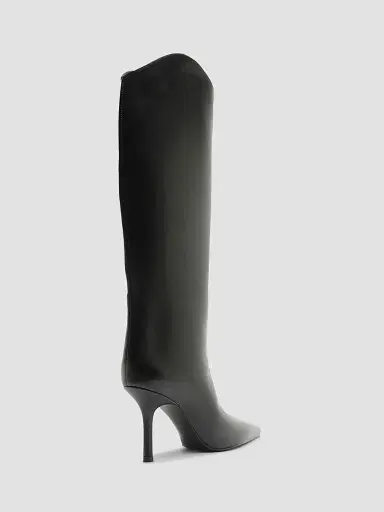 Schutz Women's Mary Ellen 80MM Leather Boots - Black | Thumbnail 3