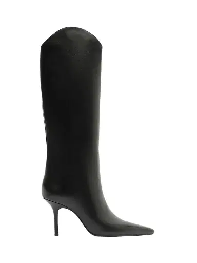 Schutz Women's Mary Ellen 80MM Leather Boots - Black | Thumbnail 1