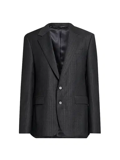 Dolce & Gabbana Men's Striped Virgin Wool Blazer - Rigato | Thumbnail 1 Dolce & Gabbana Men's Striped Virgin Wool Blazer - Rigato | Thumbnail 1