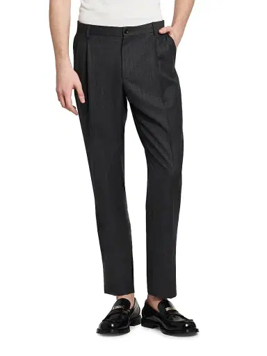 Dolce & Gabbana Men's Striped Pleated-Front Virgin Wool Pants - Rigato | Thumbnail 3