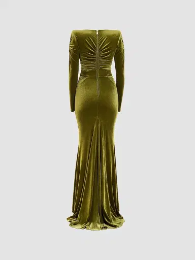 Zhivago Women's Betsy Mixed-Media Gown - Khaki - Size 8 | Thumbnail 5