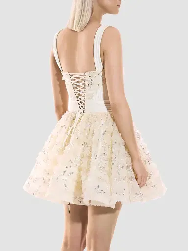 Zhivago Women's Doll Sequin-Embellished A-Line Mini Dress - Ivory - Size 14 | Thumbnail 3