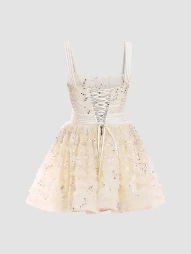 Zhivago Women's Doll Sequin-Embellished A-Line Mini Dress - Ivory - Size 14 | Thumbnail 5