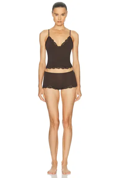 Skims Fits Everybody Lace Triangle Cami And Boyshort Set | Thumbnail 1