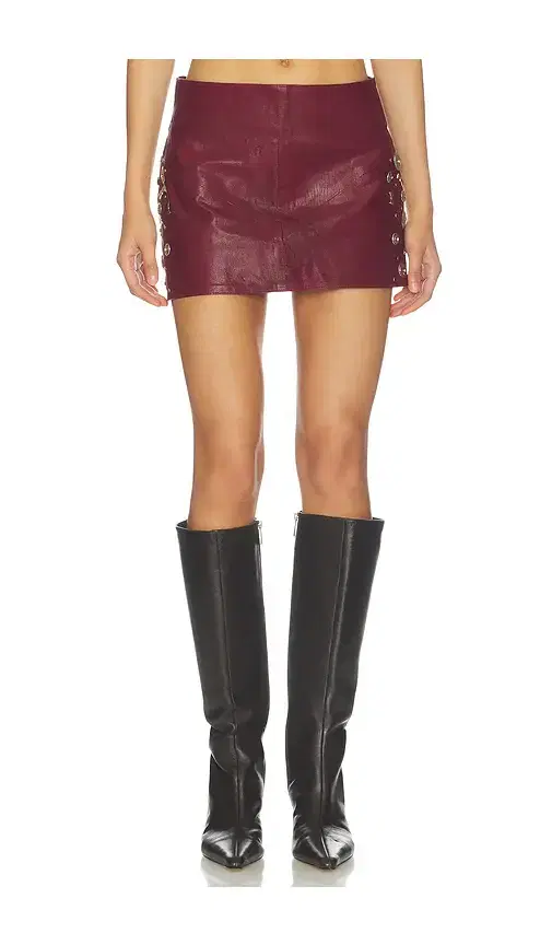 Understated Leather Concho Leather Skirt