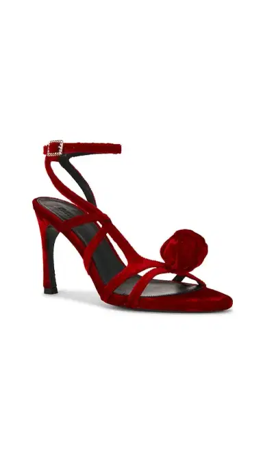 ROTATE High Heel Velvet Sandal | Thumbnail 2