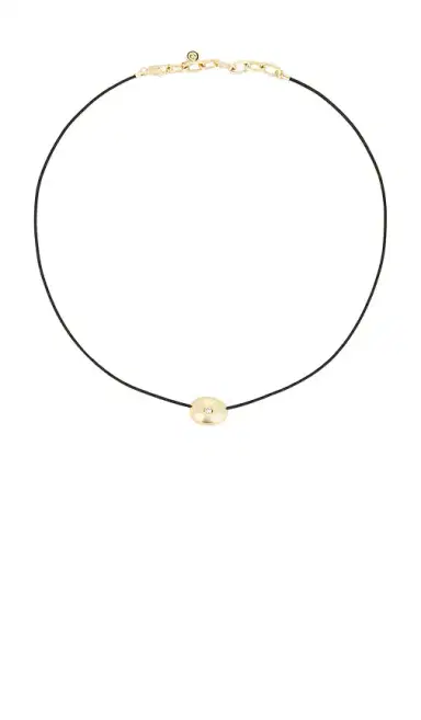 Ettika Polished Pebble Black Leather Pendant Necklace | Thumbnail 1
