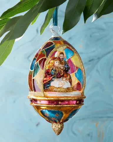 Exclusive Nativity In Dome Christmas Ornament | Thumbnail 1