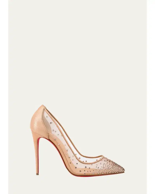Christian Louboutin Follies 100mm Embellished Red Sole Pumps