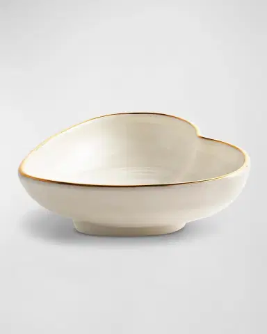 AERIN Ribbed 24K-Gold Rim Heart Dish | Thumbnail 3 AERIN Ribbed 24K-Gold Rim Heart Dish | Thumbnail 3