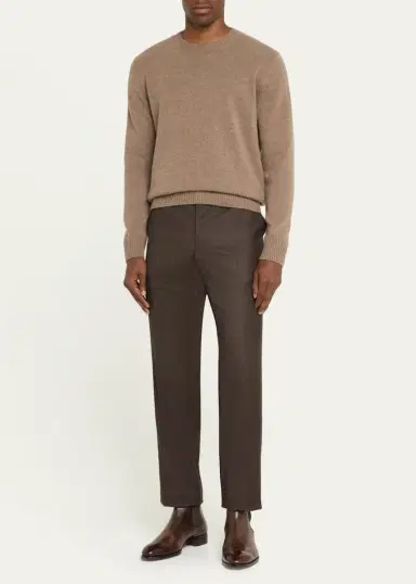 Bergdorf Goodman Men's Rib Baby Cashmere Pullover | Thumbnail 2
