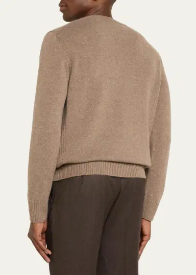 Bergdorf Goodman Men's Rib Baby Cashmere Pullover | Thumbnail 3