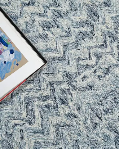 Exquisite Rugs Veneta Hand-Tufted Blue Rug, 5 ' x 8 ' | Thumbnail 7 Exquisite Rugs Veneta Hand-Tufted Blue Rug, 5 ' x 8 ' | Thumbnail 7