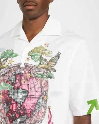 Off-White Men's Dream World Poplin Short-Sleeve Shirt | Thumbnail 5 Off-White Men's Dream World Poplin Short-Sleeve Shirt | Thumbnail 5
