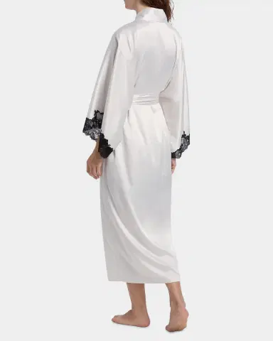 Natori Peony Glamour Lace-Trim Robe | Thumbnail 3