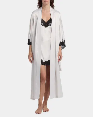 Natori Peony Glamour Lace-Trim Robe | Thumbnail 4