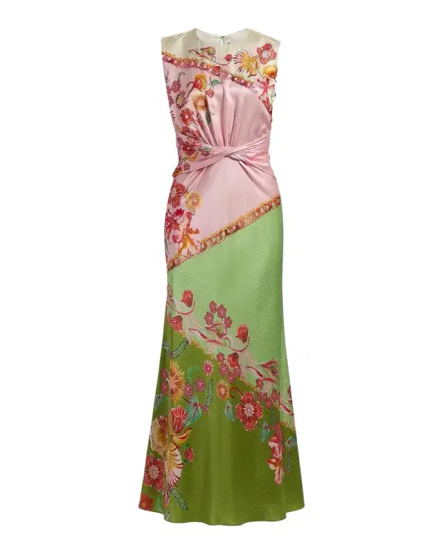Saloni Gwen Silk Midi Dress