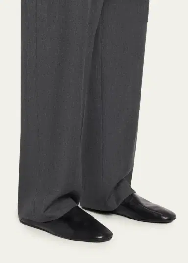 Prada Men's Leather Slip-On Loafers | Thumbnail 2