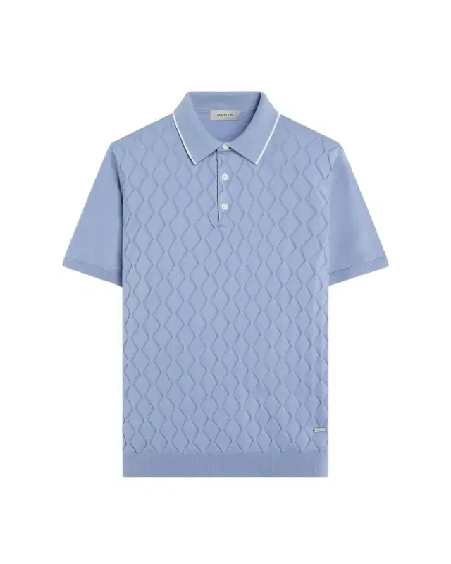 Bugatchi Men's Zigzag Cotton-Blend Polo Shirt