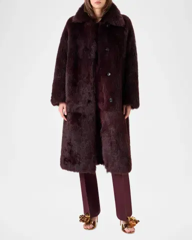 Akris Lamb Shearling Reversible Long Coat | Thumbnail 2