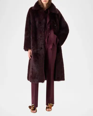 Akris Lamb Shearling Reversible Long Coat | Thumbnail 4