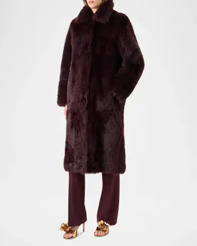 Akris Lamb Shearling Reversible Long Coat | Thumbnail 7