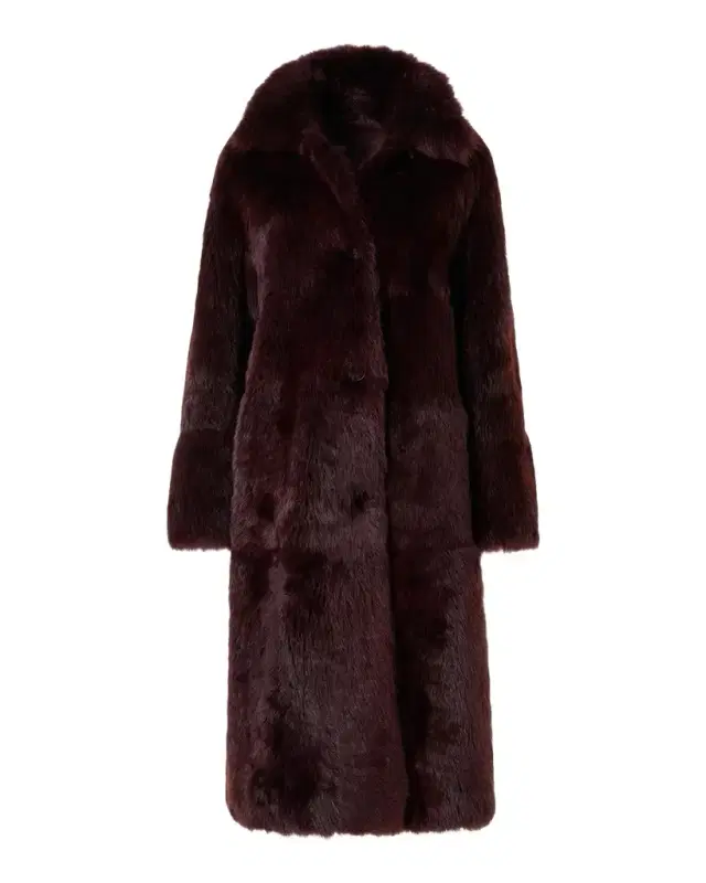 Akris Lamb Shearling Reversible Long Coat