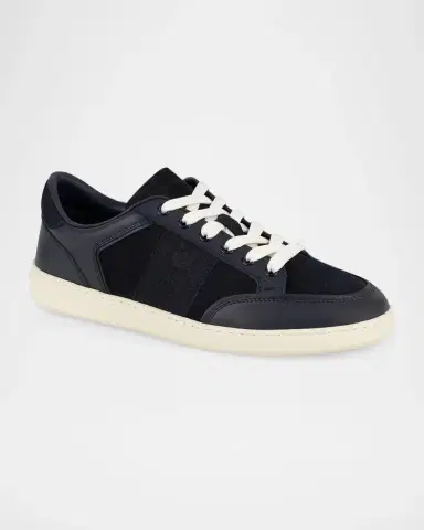 Ferragamo Men's Sergio Leather Gancio Low-Top Sneakers | Thumbnail 2