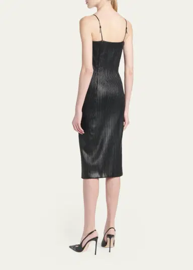 Tom Ford Fluted Leather Sleeveless Midi Dress | Thumbnail 3