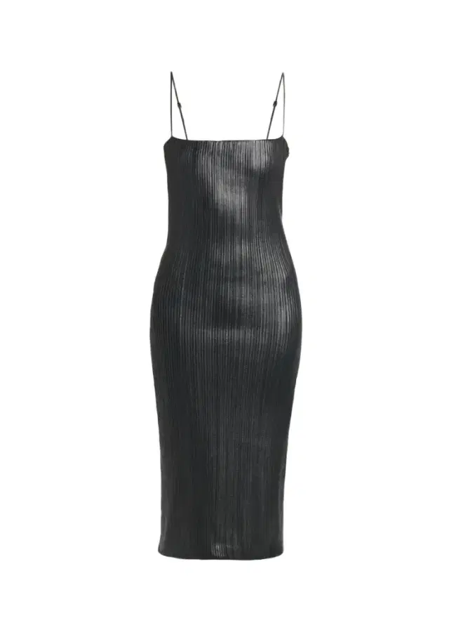 Tom Ford Fluted Leather Sleeveless Midi Dress