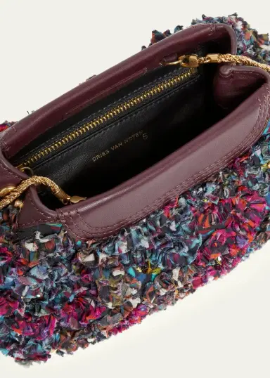 Dries Van Noten Small Ruffle-Embroidered Clutch Bag | Thumbnail 4