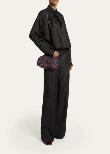 Dries Van Noten Small Ruffle-Embroidered Clutch Bag | Thumbnail 5