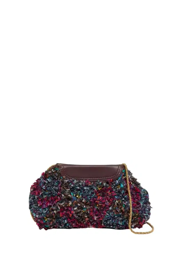 Dries Van Noten Small Ruffle-Embroidered Clutch Bag