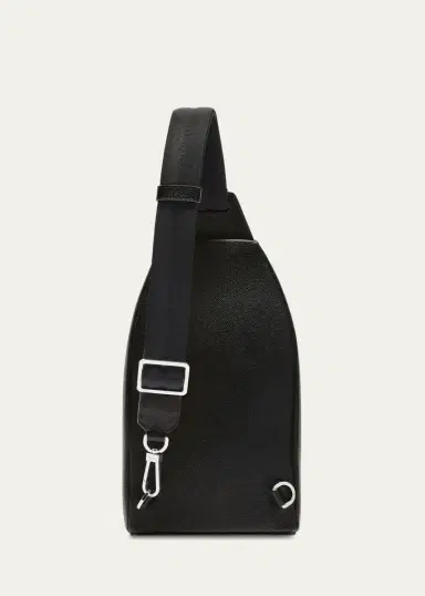 Valextra Men's V-Line Core Leather One-Shoulder Sling Backpack | Thumbnail 5