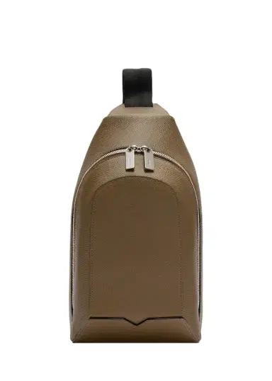 Valextra Men's V-Line Core Leather One-Shoulder Sling Backpack | Thumbnail 1